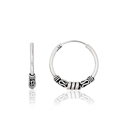 earrings-rings,  - Silver earrings-rings, 2.3 g, Silver 925 fineness, oxide (Plating)
