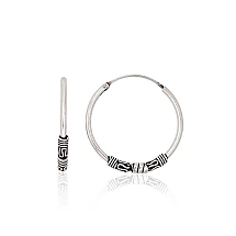 Silver earrings-rings, 2.4 g, Silver 925 fineness, oxide (Plating)