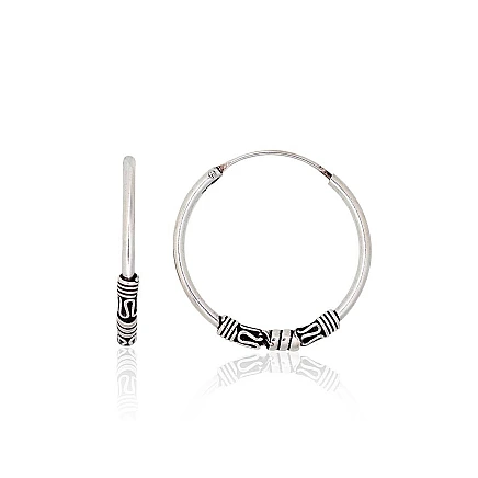 earrings-rings,  - Silver earrings-rings, 2.4 g, Silver 925 fineness, oxide (Plating)