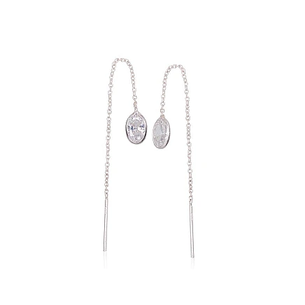 clips and other ear-rings,  - Silver earrings, 0.6 g, Silver 925 fineness, Zirkons