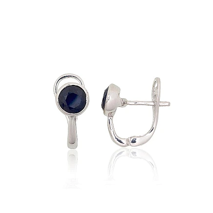 Коллекция Orio,  - Серебряные серьги, 2.9 g, Серебро 925 проба, родий (покрытие), Сапфир
