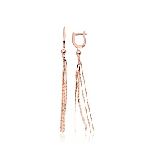 Серебряные серьги на английском замке, Серебро 925 проба, красное золото (покрытие)