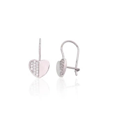 Sudraba auskari ar āķīšiem, 1.2 g, Sudrabs 925 prove, rodijs (pārklājums), Cirkoni