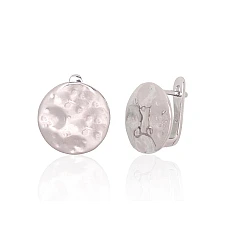 Silver earrings with 'english' lock, 3.6 g, Silver 925 fineness, Rhodium (Plating)