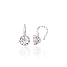 Sudraba auskari ar āķīšiem, 1.5 g, Sudrabs 925 prove, rodijs (pārklājums), Cirkoni