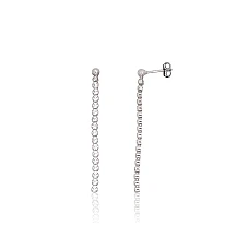 Серебряные серьги-пуссеты, 1.7 g, Серебро 925 проба, родий (покрытие), Цирконы