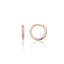 Серебряные серьги с круглой застежкой, 1.5 g, Серебро 925 проба, красное золото (покрытие)