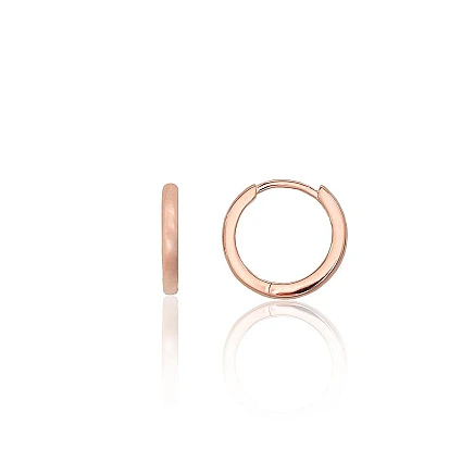 С круглой застежкой,  - Серебряные серьги с круглой застежкой, 1.5 g, Серебро 925 проба, красное золото (покрытие)