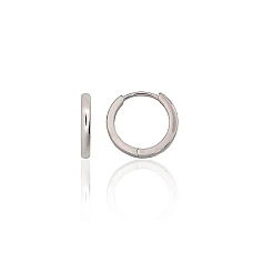 Серебряные серьги с круглой застежкой, 1.4 g, Серебро 925 проба, родий (покрытие)