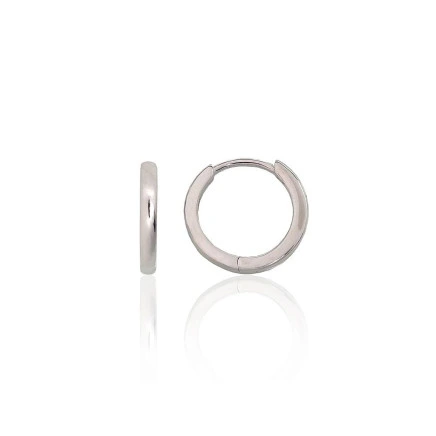 С круглой застежкой,  - Серебряные серьги с круглой застежкой, 1.4 g, Серебро 925 проба, родий (покрытие)