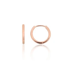 Серебряные серьги с круглой застежкой, 1.6 g, Серебро 925 проба, красное золото (покрытие)