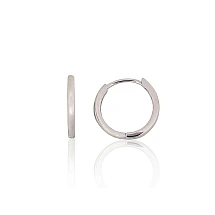 Серебряные серьги с круглой застежкой, 1.6 g, Серебро 925 проба, родий (покрытие)