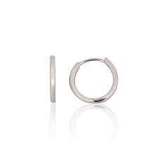 Серебряные серьги с круглой застежкой, 1.6 g, Серебро 925 проба, родий (покрытие)