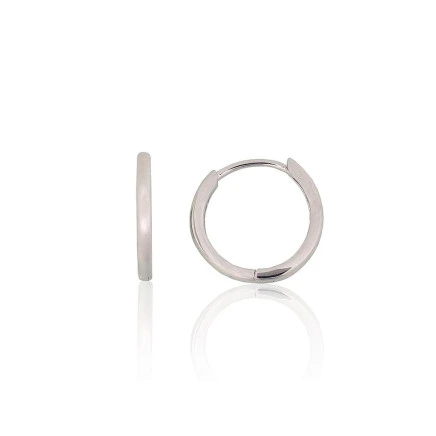 С круглой застежкой,  - Серебряные серьги с круглой застежкой, 1.6 g, Серебро 925 проба, родий (покрытие)