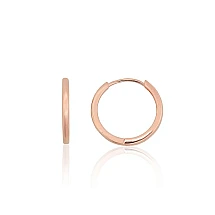 Серебряные серьги с круглой застежкой, 2.3 g, Серебро 925 проба, красное золото (покрытие)