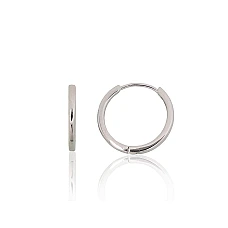 Серебряные серьги с круглой застежкой, 2.3 g, Серебро 925 проба, родий (покрытие)