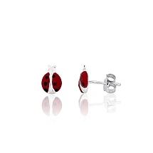 Серебряные серьги-пуссеты, 0.6 g, Серебро 925 проба, Ювелирная эмаль