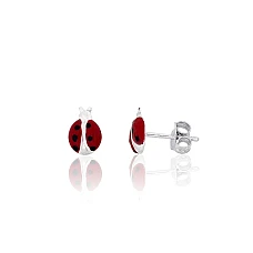 Silver stud earrings, 0.7 g, Silver 925 fineness, Jewelery enamel