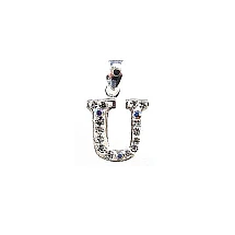 Серебряный кулон, 1.9 g, Серебро 925 проба, Кристаллы