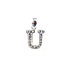 Серебряный кулон, 2 g, Серебро 925 проба, Кристаллы