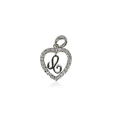 Silver pendant, 1.7 g, Silver 925 fineness, Rhodium (Plating), Zirkons
