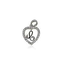 Серебряный кулон, 1.8 g, Серебро 925 проба, родий (покрытие), Цирконы