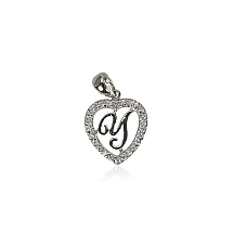 Silver pendant, 1.9 g, Silver 925 fineness, Rhodium (Plating), Zirkons