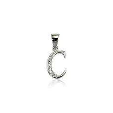 Серебряный кулон, 1.1 g, Серебро 925 проба, родий (покрытие), Цирконы