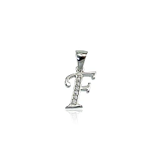 Серебряный кулон, 1.4 g, Серебро 925 проба, родий (покрытие), Цирконы