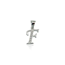 Серебряный кулон, 1.5 g, Серебро 925 проба, родий (покрытие), Цирконы