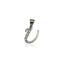 Серебряный кулон, 1.4 g, Серебро 925 проба, родий (покрытие), Цирконы
