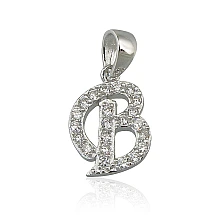 Серебряный кулон, 1.5 g, Серебро 925 проба, родий (покрытие), Цирконы
