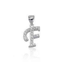 Серебряный кулон, 1.6 g, Серебро 925 проба, родий (покрытие), Цирконы