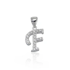 Серебряный кулон, 1.6 g, Серебро 925 проба, родий (покрытие), Цирконы