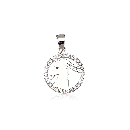 Zodiaka zīmes, Mežāzis - Sudraba kulons, 2.4 g, Sudrabs 925 prove, rodijs (pārklājums), Cirkoni, Mežāzis