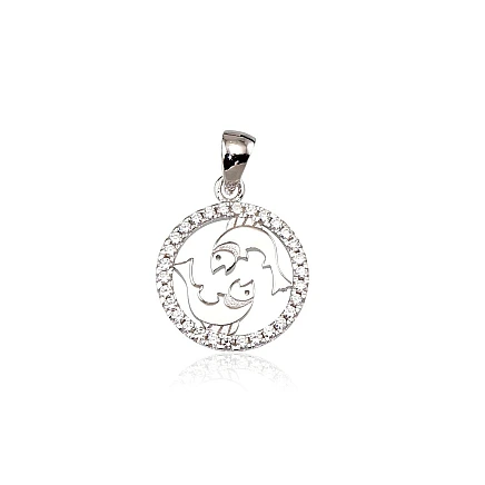 Zodiaka zīmes, Zivis - Sudraba kulons, 2.7 g, Sudrabs 925 prove, rodijs (pārklājums), Cirkoni, Zivis