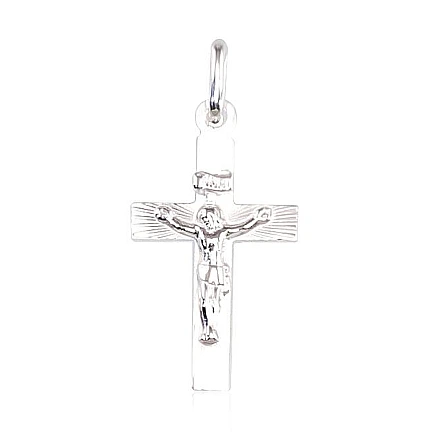 Крестики и иконки, Распятие - Серебряный кулон, 0.6 g, Серебро 925 проба