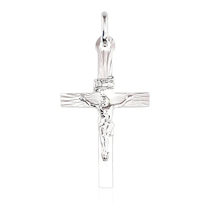Krustiņi un ikonas, Krustiņš, Krucifikss - Sudraba kulons, 0.8 g, Sudrabs 925 prove