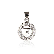 Серебряный кулон, 1.1 g, Серебро 925 проба, родий (покрытие), Цирконы