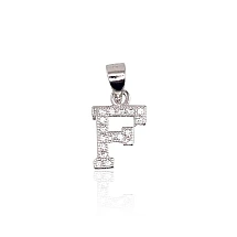 Серебряный кулон, 1.2 g, Серебро 925 проба, родий (покрытие), Цирконы