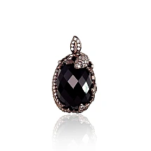 Sudraba kulons, 6.2 g, Sudrabs 925 prove, rodijs (pārklājums), Cirkoni , Onikss
