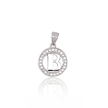 Серебряный кулон, 1.7 g, Серебро 925 проба, родий (покрытие), Цирконы