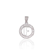 Серебряный кулон, 1.8 g, Серебро 925 проба, родий (покрытие), Цирконы