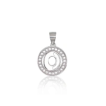 Серебряный кулон, 1.9 g, Серебро 925 проба, родий (покрытие), Цирконы