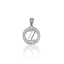 Серебряный кулон, 1.7 g, Серебро 925 проба, родий (покрытие), Цирконы