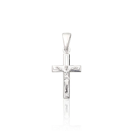 Крестики и иконки, Распятие - Серебряный кулон, 1.6 g, Серебро 925 проба