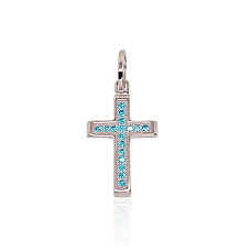 Серебряный кулон, 1.2 g, Серебро 925 проба, родий (покрытие), Цирконы
