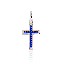 Серебряный кулон, 1.2 g, Серебро 925 проба, родий (покрытие), Цирконы