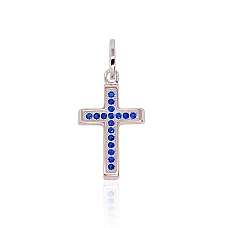 Серебряный кулон, 1.2 g, Серебро 925 проба, родий (покрытие), Цирконы