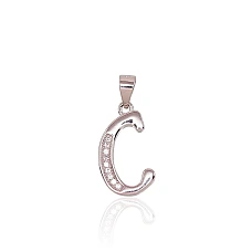 Silver pendant, 1.4 g, Silver 925 fineness, Rhodium (Plating), Zirkons